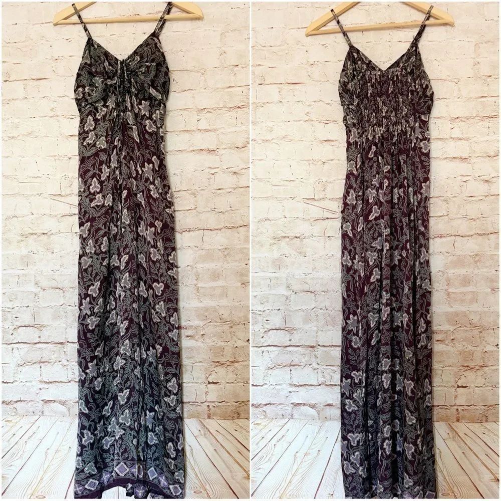Portobello 100% silk floral maxi dress
